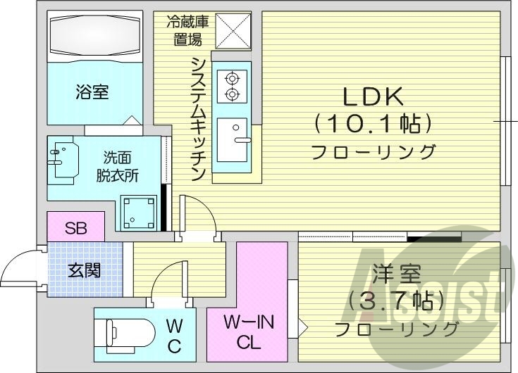 1ＬＤＫ、エアコン、ペット可、システムキッチン