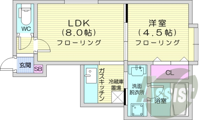 1LDK、シャンプードレッサー、モニタ付インターホン