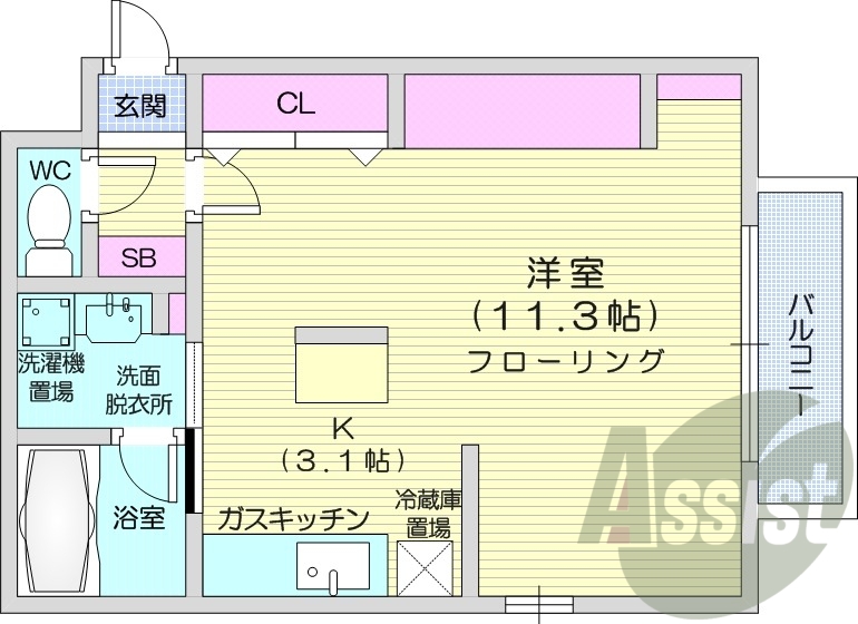 1Ｋ、オートロック、エアコン、シャンプードレッサー