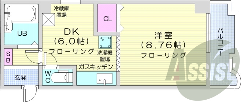 １DK、エアコン、ネット使用料不要、エレベーター