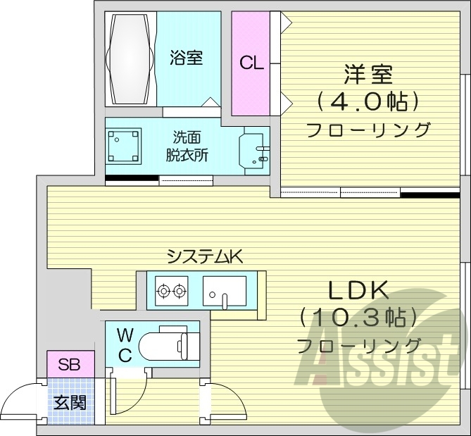 1LDK、ガスリミット、エアコン、ネット無料