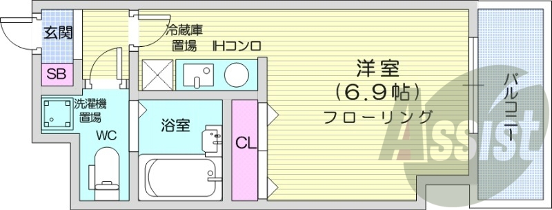 1R、オートロック、角部屋、ネット使用料無料