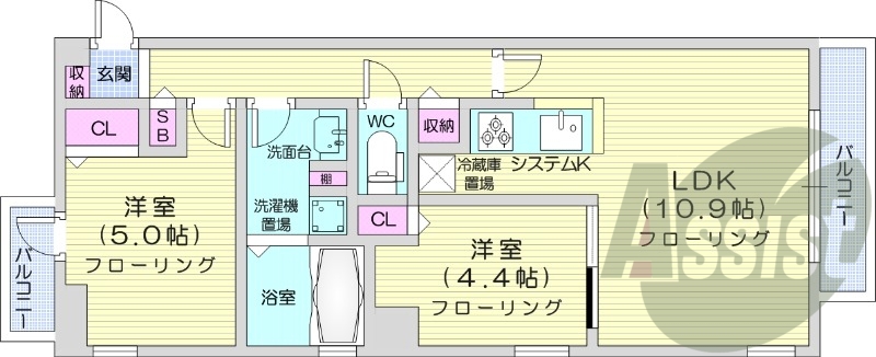1LDK、都市ガス、エアコン、ネット無料、角部屋