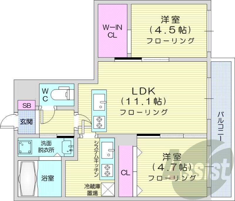2LDK、都市ガスエコジョーズ、追い焚き、エレベーター