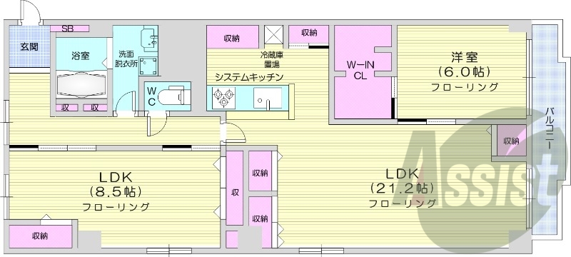 2LDK、リフォーム済み、分譲賃貸、都市ガス、エアコン