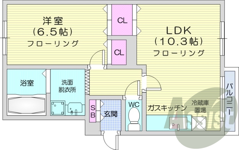 1LDK、エアコン、独立洗面台、灯油暖房、インターホン