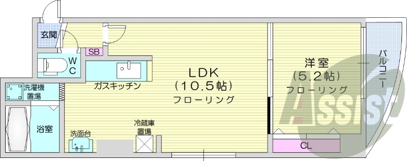 1LDK、オートロック、角部屋、インターホン、灯油暖房