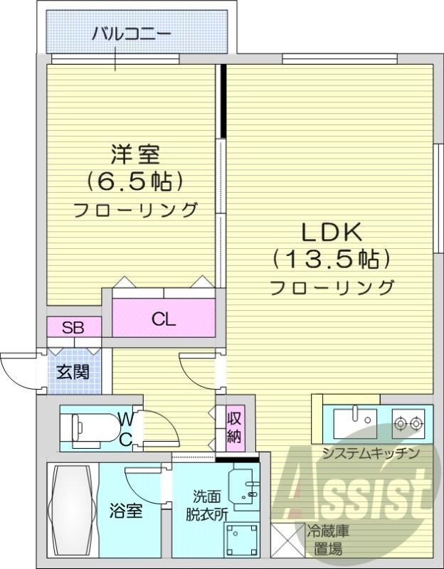 1LDK、エアコン、システムキッチン、独立洗面台、ネット無料