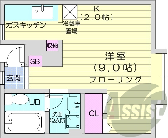 1K、エアコン、灯油暖房、ネット無料、独立洗面台
