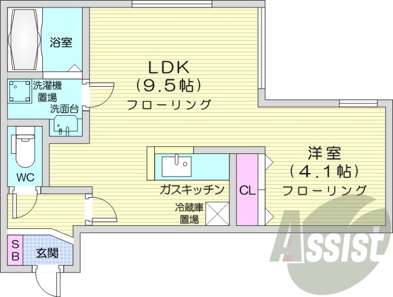 １LDK、ネット無料、角部屋、追い焚き機能、バストイレ別