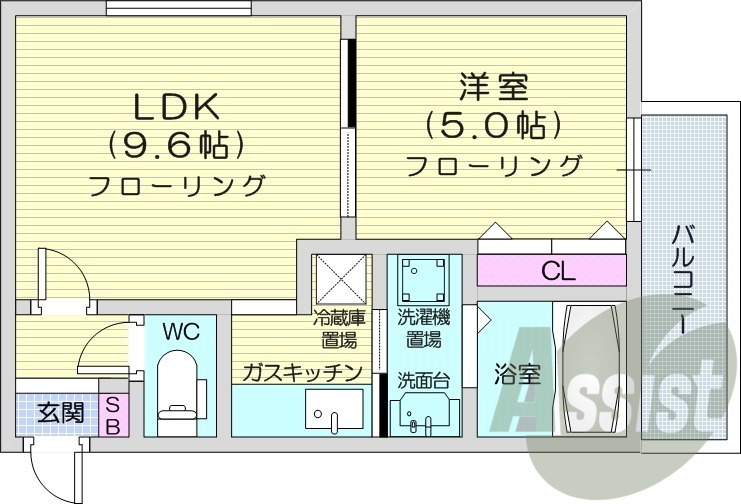 1LDK、灯油暖房、エアコン、角部屋、ＴＶインターホン