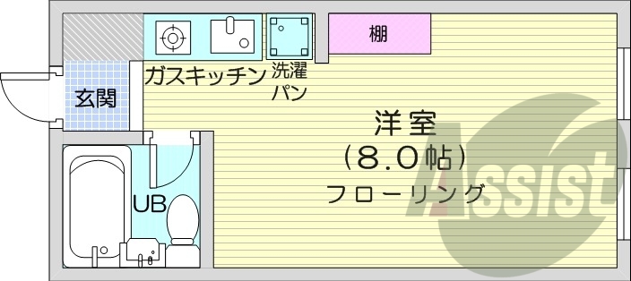 1R、ユニットバス、ケーブルTV、プロパンガス