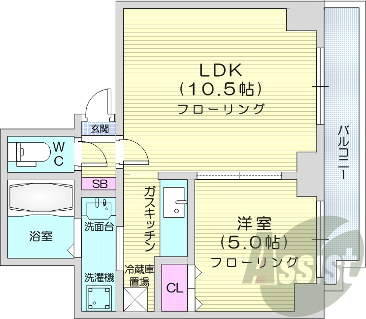 1LDK、ネット無料、シャンプードレッサー、灯油FF暖房