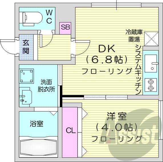 1DK、エアコン、浴室乾燥機、灯油暖房