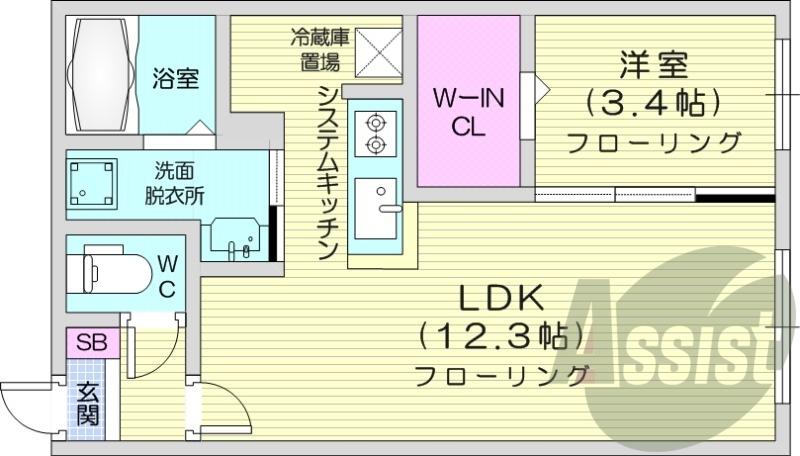 1LDK、エアコン、高速ネット、バルコニー
