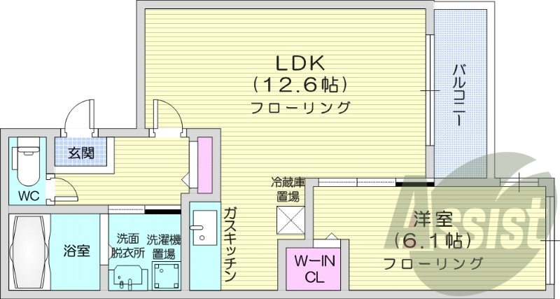 1LDK、エアコン、ネット無料、オートロック
