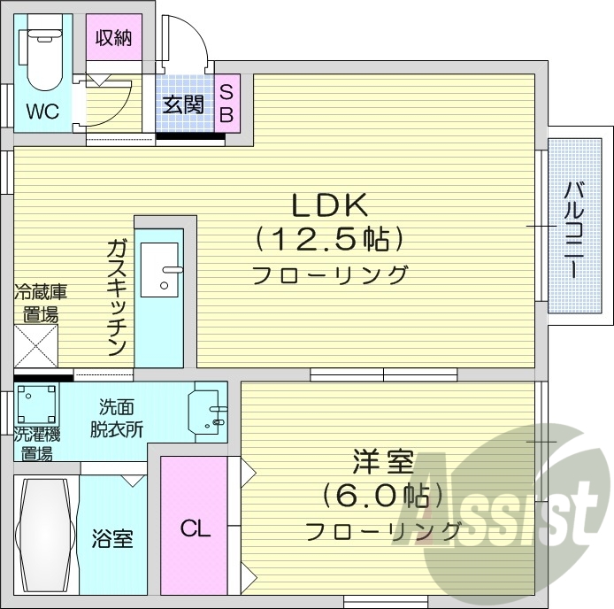 1LDK、ロードヒーティング、バルコニー