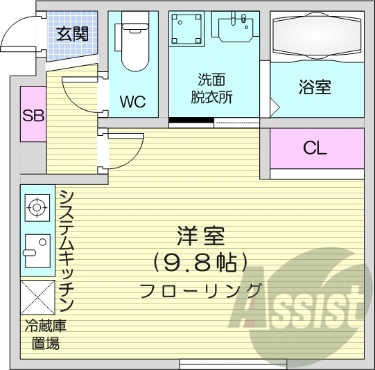1R、エアコン、ペット飼育可、ネット使用料無料