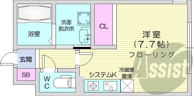 1R、エアコン、ペット飼育可、ネット使用料無料