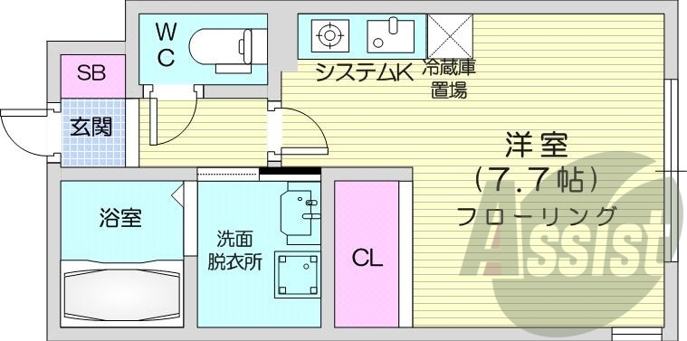 1R、エアコン、ペット飼育可、ネット使用料無料