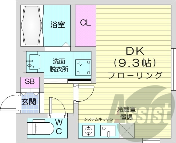 1R、エアコン、ペット飼育可、ネット使用料無料