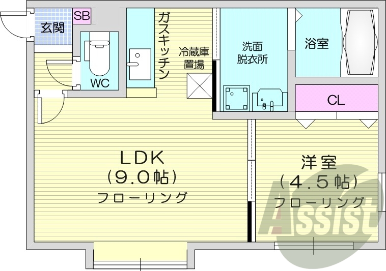 1LDK、ペット可、灯油暖房、トランクルーム