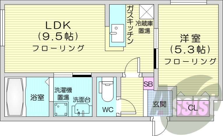 1LDK、エアコン、シャワートイレ、灯油暖房、独立洗面台