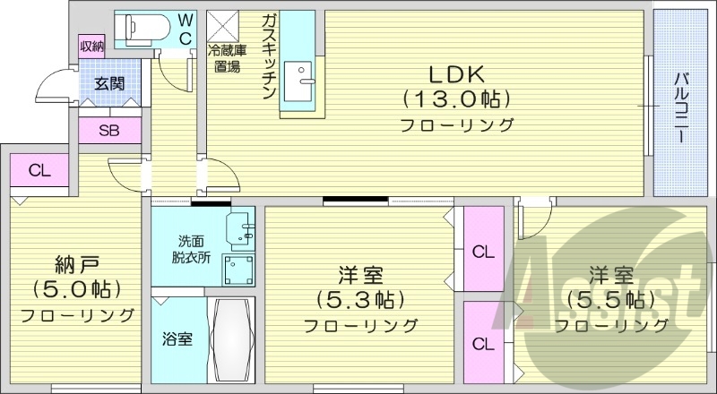 3LDK、灯油暖房、エアコン、ロードヒーティング