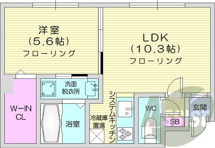 1LDK、ペット可、エアコン、灯油暖房、ネット無料