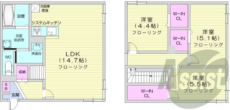 3LDK、エコジョーズ、エアコン、システムキッチン、ガス暖房