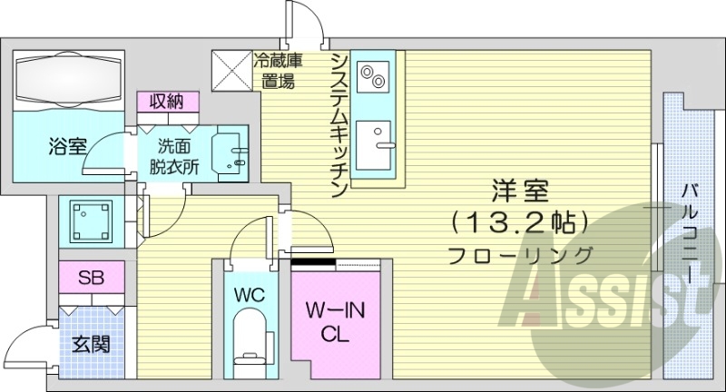 1R、都市ガス、ネット無料、エアコン、追い焚き機能