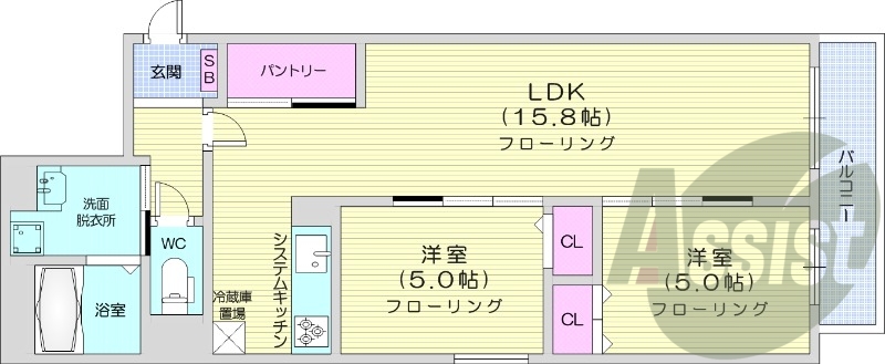 2LDＫ、エアコン、都市ガス、ペット可、追い焚き