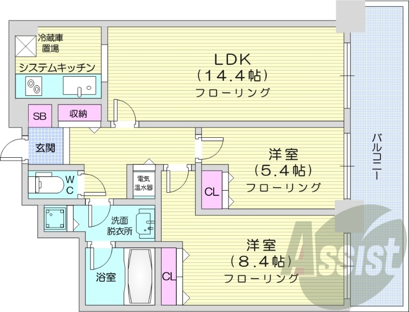 2LDK、分譲マンション、ペット相談可、食器洗い乾燥機