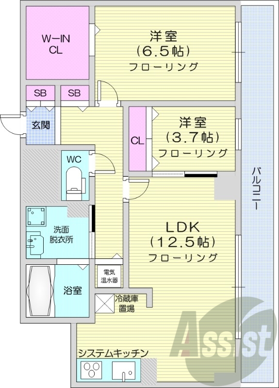 2LDK、オートロック、デザイナーズ、オール電化、IHコンロ