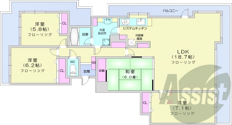 4LDK、ペット可、浴室暖房乾燥機、食洗器、パネルヒーター