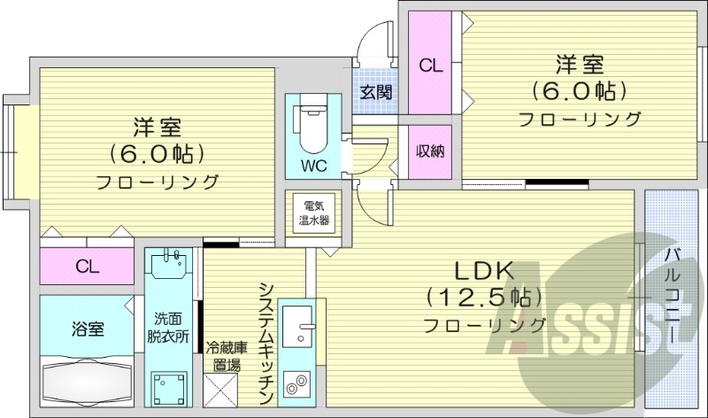 2階の間取り図