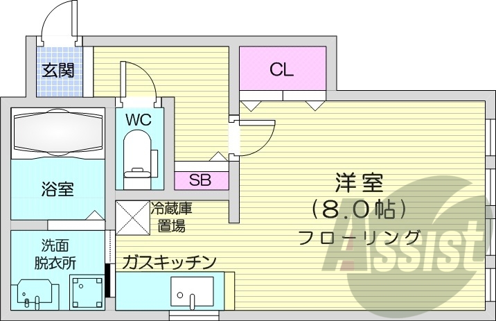 １LDK、灯油暖房、独立洗面台、バストイレ別