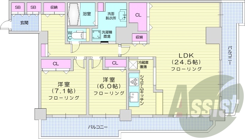 2LDK、ペット可、システムキッチン、食洗器、都市ガス