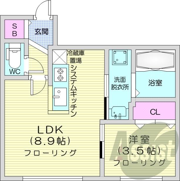 1LDK、エアコン、ペット飼育可能、ネット無料