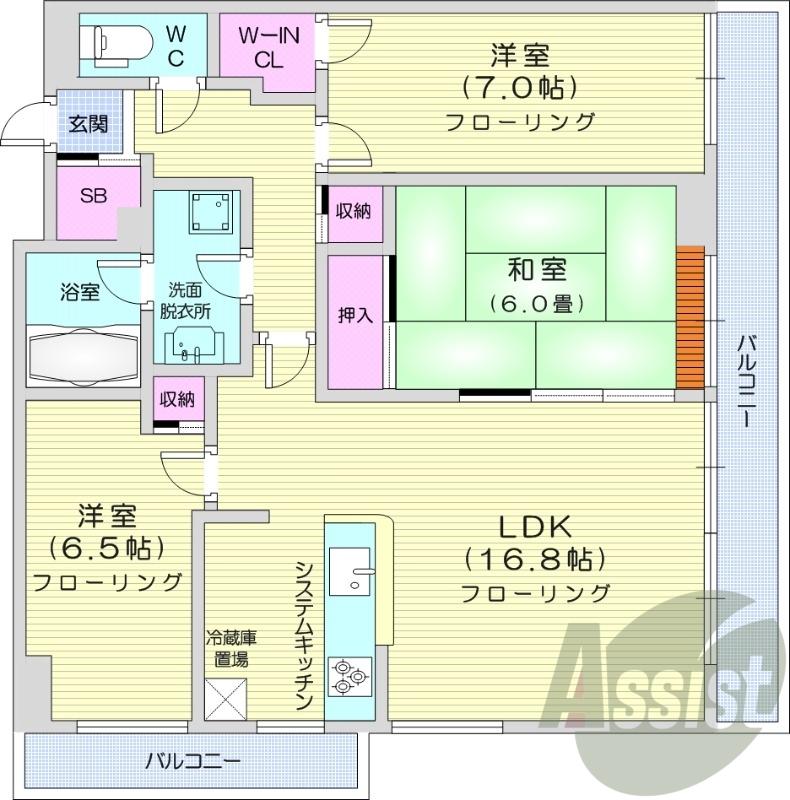1LDK、都市ガス、システムキッチン、浴室乾燥機