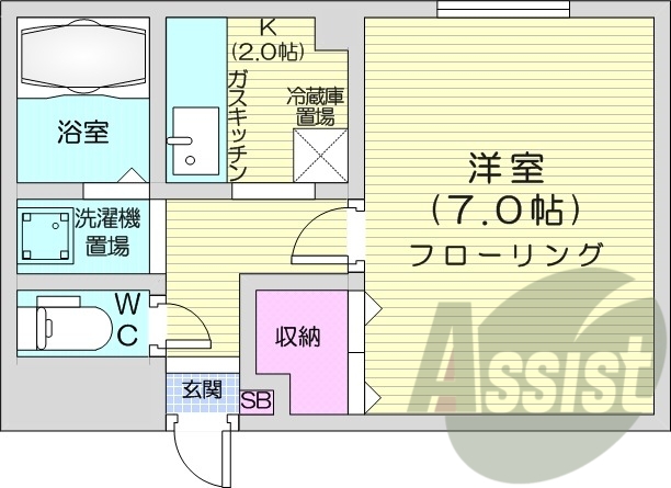 1K、エアコン、ネット無料、モニターホン