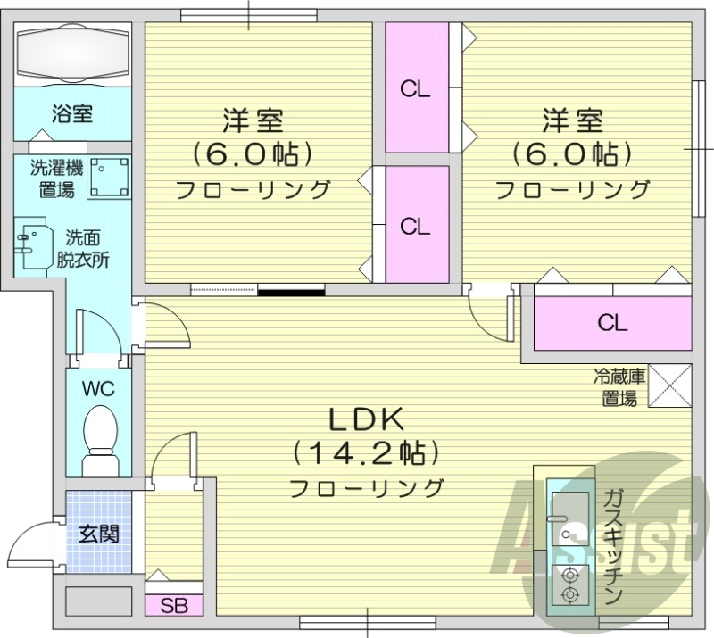 2階の間取り図
