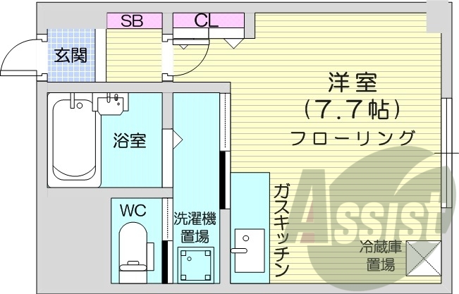 1K、オートロック、ネット使用料不要