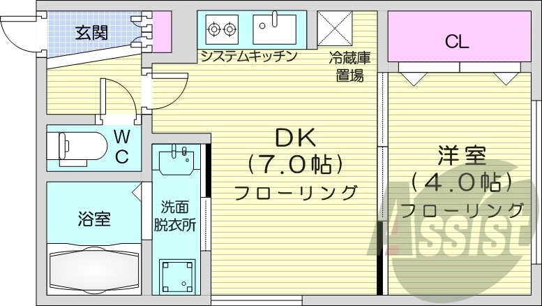 1DK、エアコン、灯油暖房、浴室乾燥機