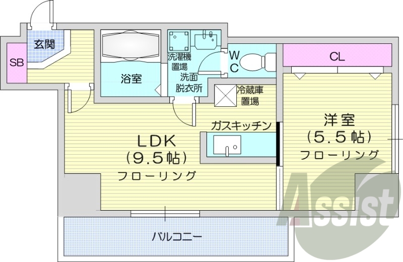 1LDK、トランクルーム、灯油暖房、オートロック