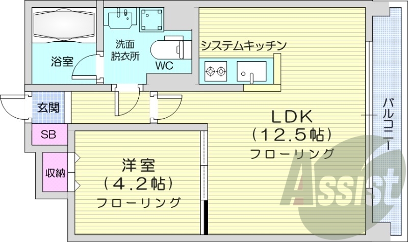 1LDK、システムキッチン、クローゼット、ペット飼育可能