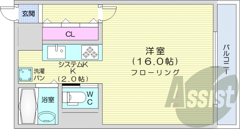 1K、オートロック、ネット無料、エアコン