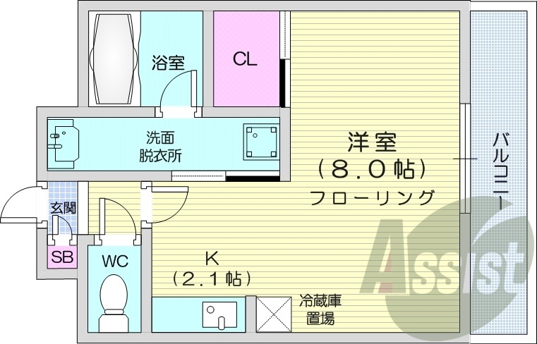 1R、オートロック、家具家電付き、エアコン、防犯カメラ