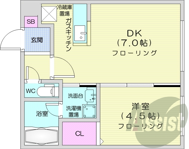 1LDK、エアコン、ペット可、オートロック