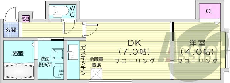 1DK、インターネット無料、独立洗面台、モニタ付インターホン